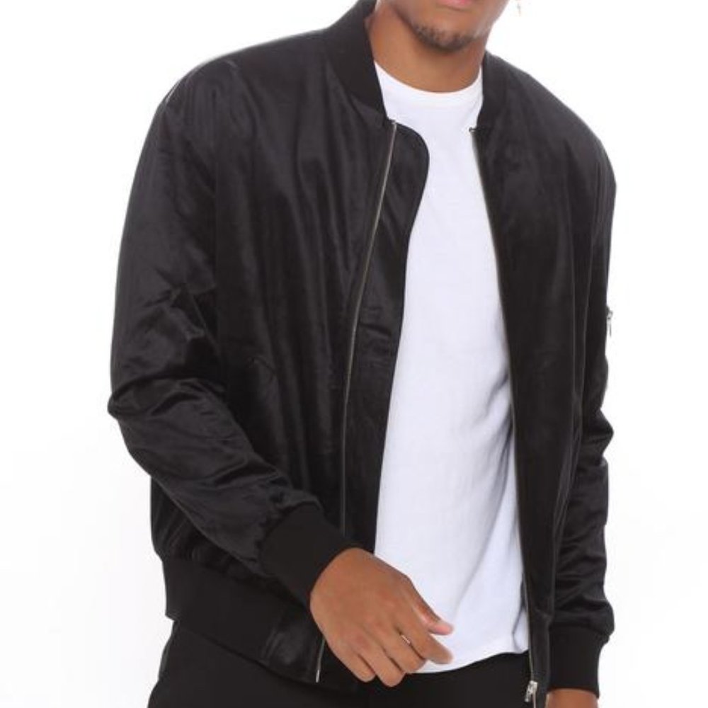 Fashion Nova Mason Velour Bomber Jacket